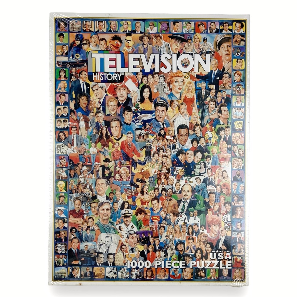Television History 1000 Piece Puzzle 2009 Sealed #270 24x30" 50s 60s 70s 80s 90s